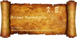 Kozma Benedikta névjegykártya